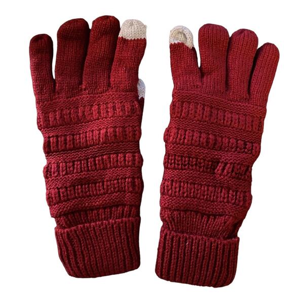 Women’s Red Touch Screen Gloves One Size NIP - Picture 1 of 3